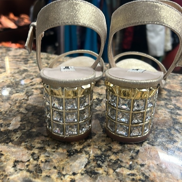 Dune London Gold crystal block heel size 39 - Picture 3 of 5